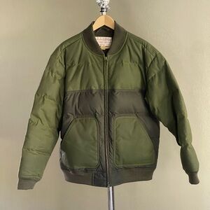 Filson Olive Two-Tone Bomber Jacket